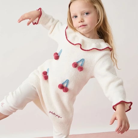 【 gelato pique 】PKCP264441 KIDSﾁｪﾘｰ柄ﾁｭｰﾙﾚｷﾞﾝｽﾊﾟﾝﾂ IVR（size 90, 100）