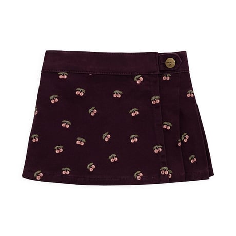 【 Jamie kay 】JKFS264061 ﾁｪﾘｰ刺繍ｽｶｰﾄCherry Fig WINE（size 90,100,110,120）