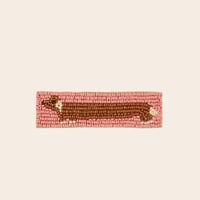 【Emile et Ida】 Barrette Dachshund pink beads