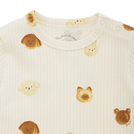 【 gelato pique 】PBCT264479 BABYｱﾆﾏﾙﾌﾞﾚｯﾄﾞ柄ﾛﾝｸﾞTｼｬﾂ CRM (size 80)
