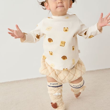 【 gelato pique 】PBNP264449 BABYｴｱﾓｺﾒﾛﾝﾊﾟﾝﾄﾞｯｸﾞﾌﾞﾙﾏ CRM (size 80)
