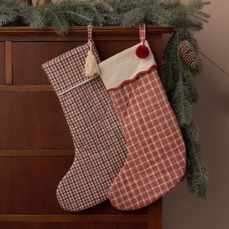 【 Rylee + Cru 】NOEL STOCKING RUBY PLAID