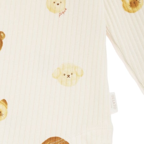 【 gelato pique 】PKCT264476 KIDSｱﾆﾏﾙﾌﾞﾚｯﾄﾞ柄ﾛﾝｸﾞTｼｬﾂ CRM (size 90-110)