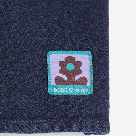 【BOBO CHOSES ADULT 】 Big corduroy pockets light denim shirt　M ,L
