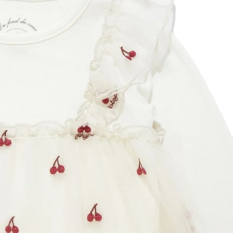 【 gelato pique 】PBCO264436 BABYﾁｪﾘｰ柄ﾁｭｰﾙﾛﾝﾊﾟｰｽ IVR（size 80）
