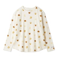 【 gelato pique 】PWCT264334 ｱﾆﾏﾙﾌﾞﾚｯﾄﾞ柄ﾛﾝT CRM (size F)