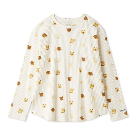 【 gelato pique 】PWCT264334 ｱﾆﾏﾙﾌﾞﾚｯﾄﾞ柄ﾛﾝT CRM (size F)