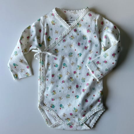 【Bebe Organic】Nia Wrap Onesie - Strawberry Field（3m,6m）