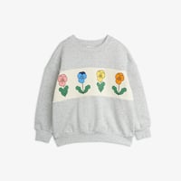 【 MINI RODINI 】Violas panel sweatshirt - Grey Melange