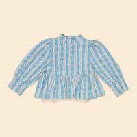 【 Apolina 】 MYA PEPLUM JERSEY TOP - NORDIC FLORAL JACQUARD