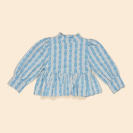 【 Apolina 】 MYA PEPLUM JERSEY TOP - NORDIC FLORAL JACQUARD