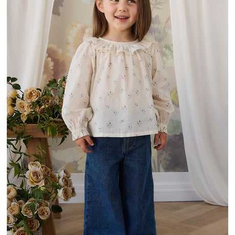 【 Jamie kay 】JKFT264142 ｺｯﾄﾝ花柄ﾌﾘﾙｶﾗｰﾄｯﾌﾟｽJade Floral OWHT（size 100）