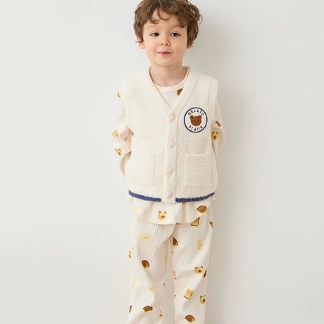 【 gelato pique 】PKNT264446 KIDSｱﾆﾏﾙﾌﾞﾚｯﾄﾞJQDﾍﾞｽﾄ CRM (size 90,110)