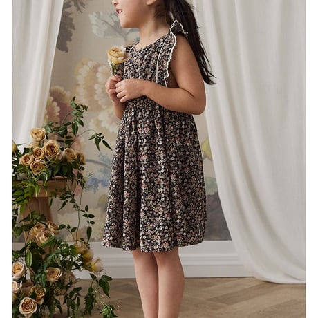 【 Jamie kay 】JKFO264139 ｺｯﾄﾝ花柄ﾜﾝﾋﾟｰｽLuca Floral BRW（size 80,90,100,110,120）