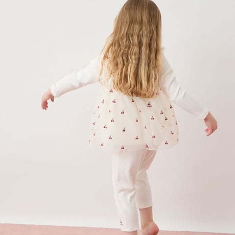 【 gelato pique 】PKCT264440 KIDSﾁｪﾘｰ柄ﾁｭｰﾙﾌﾟﾙｵｰﾊﾞｰ IVR（size 90, 100）