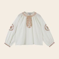 【Emile et Ida】 Blouse Ethnic embroidered ecru