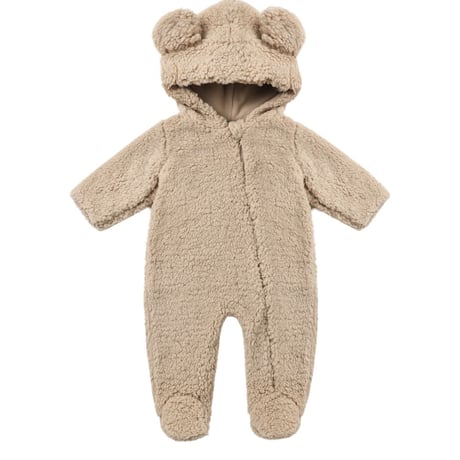 【Quincy Mae】BEAR JUMPSUIT LATTE