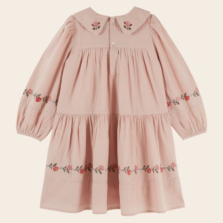 【Emile et Ida】 Dress Embroidered cross stitch pink