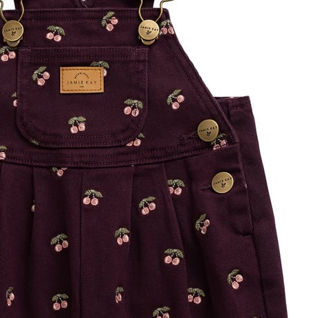 【 Jamie kay 】JKFO264063 ﾁｪﾘｰ刺繍ｵｰﾊﾞｰｵｰﾙCherry WINE（size 90,100,110,120）