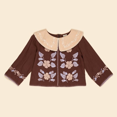 【 Apolina 】 DARIA BLOUSE - DARK CHOCOLATE