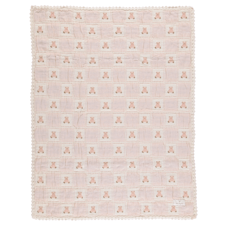 【Bebe Organic】Teddy Blanket - Mauve Teddy Patchwork