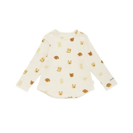 【 gelato pique 】PKCT264476 KIDSｱﾆﾏﾙﾌﾞﾚｯﾄﾞ柄ﾛﾝｸﾞTｼｬﾂ CRM (size 90-110)