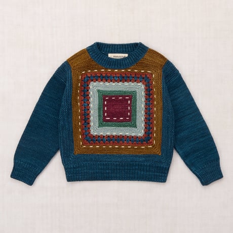 【Misha&Puff】 RUNNING STITCH SWEATER (MARINE BLUE)（4Y）