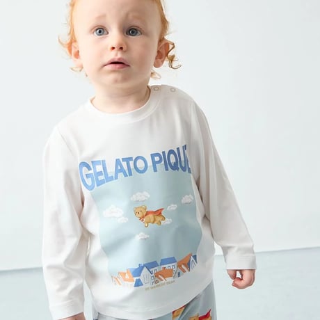 【 gelato pique 】PBCT264471 BABYﾋｰﾛｰﾍﾞｱﾜﾝﾎﾟﾛﾝｸﾞTｼｬﾂOWHT(size 80)