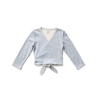 入荷後発送ご予約商品【 SOOR PLOOM 】WRAP TEE, GINGHAM PRINT, POWDER