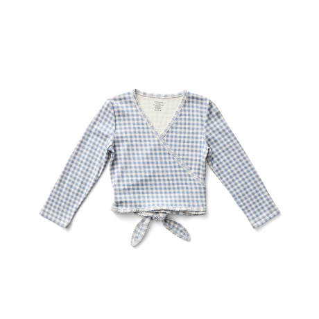入荷後発送ご予約商品【 SOOR PLOOM 】WRAP TEE, GINGHAM PRINT, POWDER