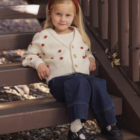 【 Rylee + Cru 】BOXY CROP CARDIGAN RUBY BOBBLE