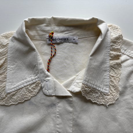 【BOBO CHOSES ADULT 】Lace ending poplin shirt　M ,L