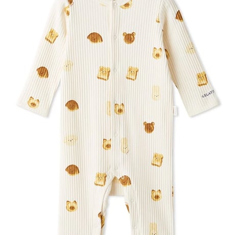 【 gelato pique 】PBCO264481 BABYｱﾆﾏﾙﾌﾞﾚｯﾄﾞ柄ﾛﾝﾊﾟｰｽ CRM (size 70, 80)