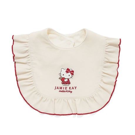 【 Jamie kay × HELLO KITTY 】JBGG264916 OCキティ刺繍フリルスタイ IVR