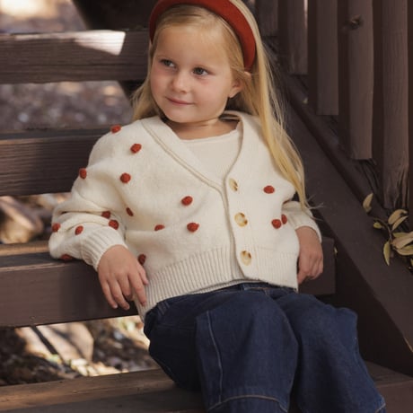 【 Rylee + Cru 】BOXY CROP CARDIGAN RUBY BOBBLE