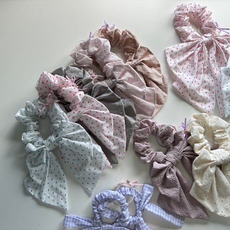 【mc】　Dobby ribbon scrunchie mini