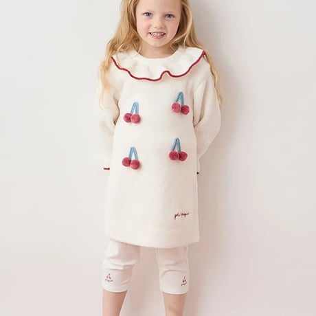 【 gelato pique 】PKCP264441 KIDSﾁｪﾘｰ柄ﾁｭｰﾙﾚｷﾞﾝｽﾊﾟﾝﾂ IVR（size 90, 100）