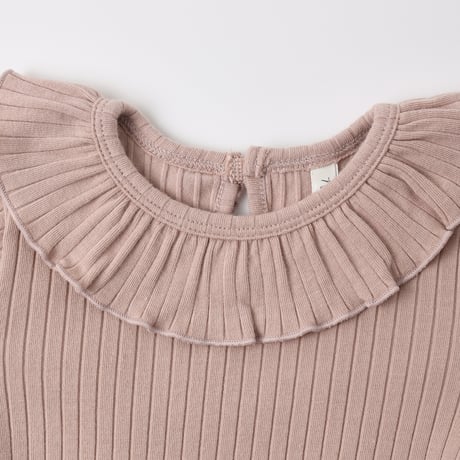 【 Rylee + Cru 】RUFFLE COLLAR BODYSUIT ROSEWOOD