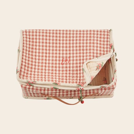 【Emile et Ida】Suitcase Quilted Vichy Terracotta