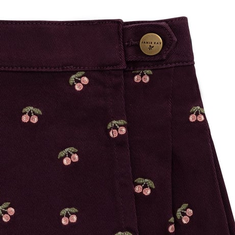 【 Jamie kay 】JKFS264061 ﾁｪﾘｰ刺繍ｽｶｰﾄCherry Fig WINE（size 90,100,110,120）