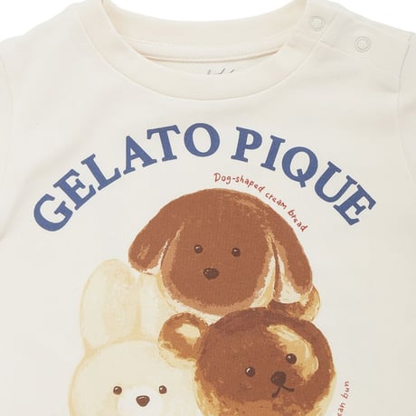【 gelato pique 】PBCT264478 BABYｱﾆﾏﾙﾌﾞﾚｯﾄﾞﾜﾝﾎﾟｲﾝﾄTｼｬﾂ CRM (size 80)