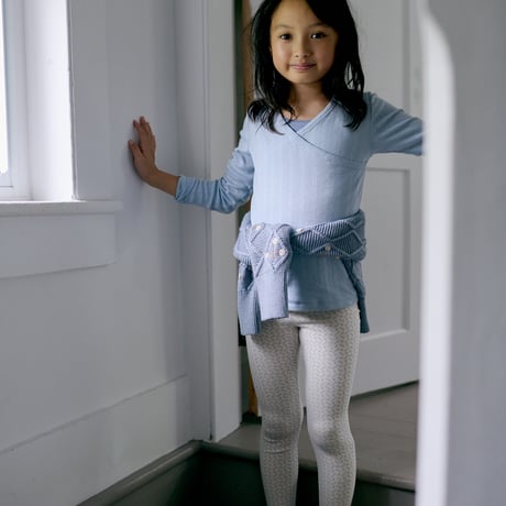 入荷後発送ご予約商品【 SOOR PLOOM 】STRETCH LEGGING, CROSS STITCH PRINT, TALC