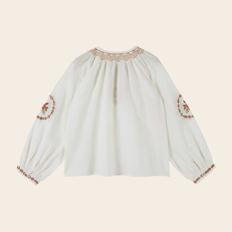 【Emile et Ida】 Blouse Ethnic embroidered ecru