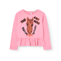 【The Animals Observatory】 PINK SCAMPER LONG SLEEVE T-SHIRT