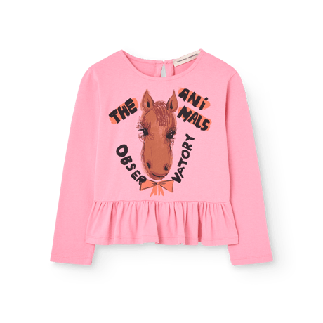 【The Animals Observatory】 PINK SCAMPER LONG SLEEVE T-SHIRT