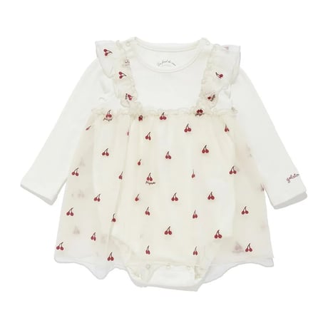 【 gelato pique 】PBCO264436 BABYﾁｪﾘｰ柄ﾁｭｰﾙﾛﾝﾊﾟｰｽ IVR（size 80）