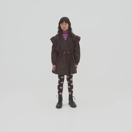 【Repose AMS】balloon mini skirt - chocolate leopard acquard