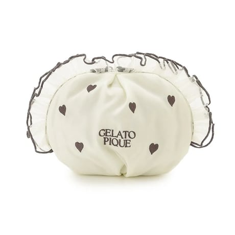 【 gelato pique 】PWGB264630 ﾊｰﾄﾌﾘﾙﾁｭｰﾙﾎﾟｰﾁ OWHT