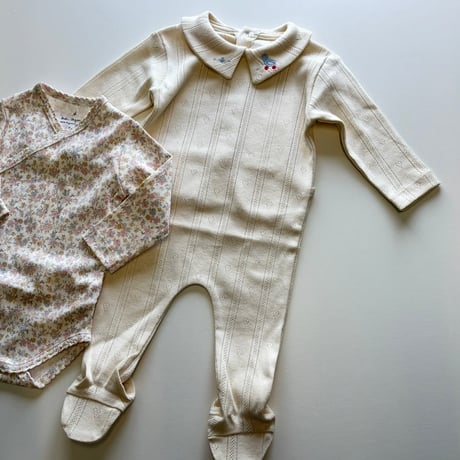 【Bebe Organic】Bebe Duckling Colalr Overall - Natural (3m,6m)