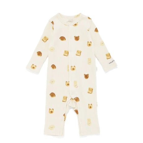 【 gelato pique 】PBCO264481 BABYｱﾆﾏﾙﾌﾞﾚｯﾄﾞ柄ﾛﾝﾊﾟｰｽ CRM (size 70, 80)